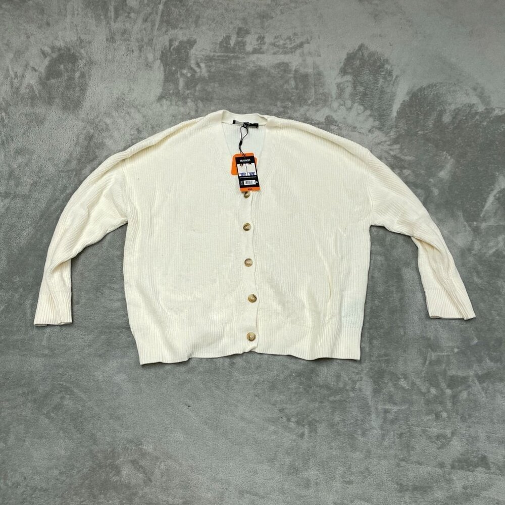Hudson Los Angeles XXL White Cotton Buttondown Cardigan For Women NWT 6527